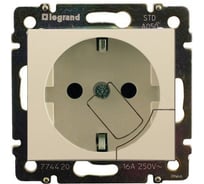 Розетка с заземлением Legrand - Valena - с механическим выталкиванием вилки 16А 250В винтовые зажимы - слоновая кость 774395