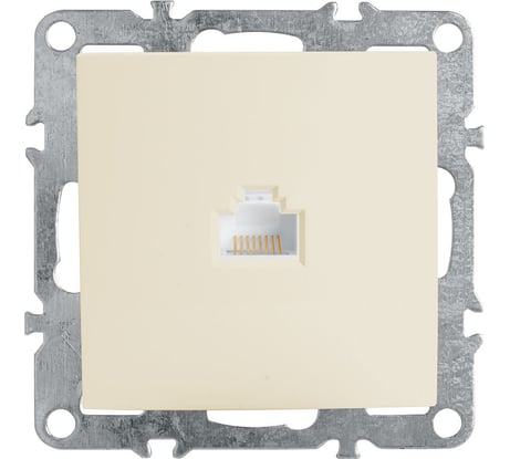 Розетка компьютерная STEKKER 1-местная RJ-45 (механизм),, PST00-9107-02, серия Эрна, слоновая кость 39325