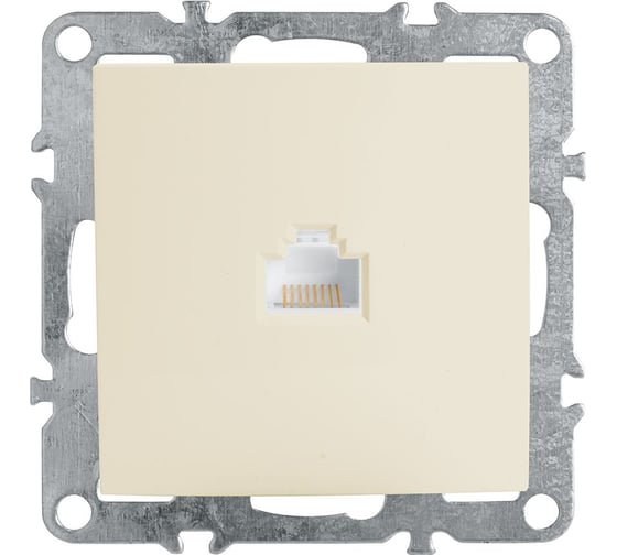 Розетка компьютерная STEKKER 1-местная RJ-45 (механизм),, PST00-9107-02, серия Эрна, слоновая кость 39325