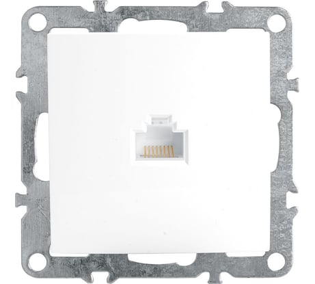 Компьютерная 1-местная розетка STEKKER RJ-45, механизм, серия Эрна, белый PST00-9107-01 39314