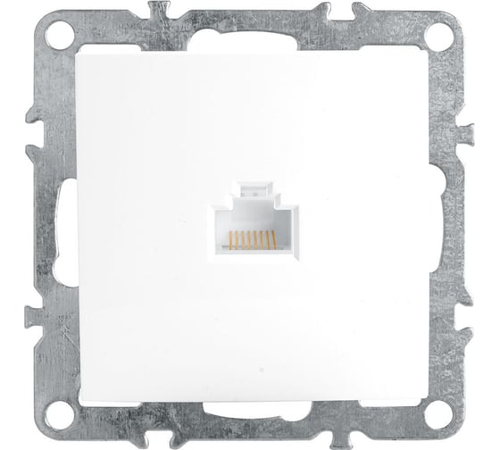 Компьютерная 1-местная розетка STEKKER RJ-45, механизм, серия Эрна, белый PST00-9107-01 39314