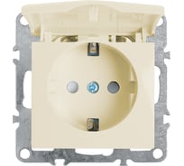 1-местная розетка STEKKER Эрна с заземлением с крышкой, механизм, 250В, 16А, с защитной шторкой, слоновая кость PST16-9112-02 39330