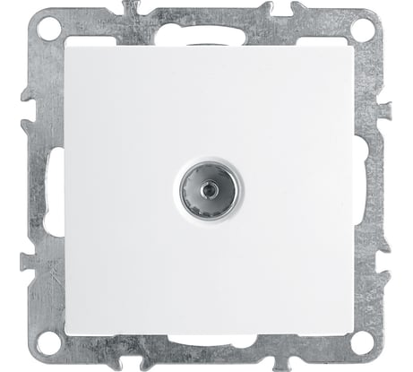 Телевизионная 1-местная розетка STEKKER 75 Ом, механизм, белый PST00-9108-01 39315