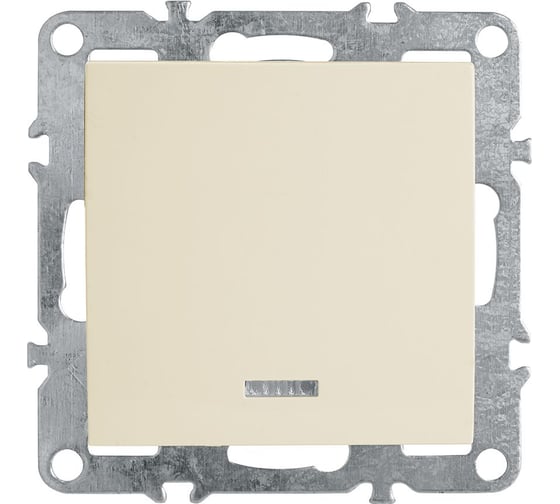 1-клавишный выключатель STEKKER с индикатором, механизм, PSW10-9101-02, 250В, 10А, серия Эрна, слоновая кость 39320