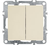 2-клавишный выключатель STEKKER механизм PSW10-9104-02, 250В, 10А, серия Эрна, слоновая кость 39323