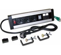 Блок розеток LANMASTER: 3 эл. модуля, 2 USB модуля, 2 порта, категория 6 LAN-WA-DC/3Gи2UCи2C6