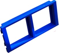 Адаптерная рамка LANMASTER двойная, горизонтальная, для напольных башенок, синяя LAN-WA-P2H-BL