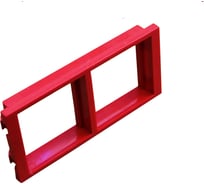 Адаптерная рамка LANMASTER двойная, вертикальная, для настенных блоков, красная LAN-WA-P2V-RD