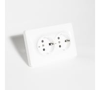 Розетка электрическая 2x2К+З SPL, 16А, 220-250V (белый) 6 шт. 201003