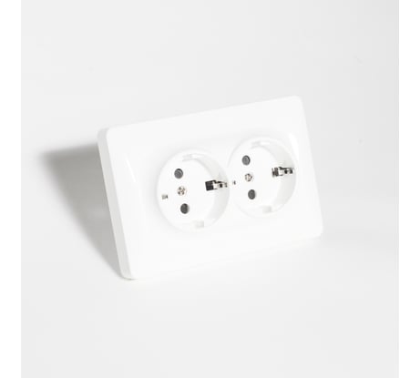 Розетка электрическая 2x2К+З SPL, 16А, 220-250V (белый) 6 шт. 201003