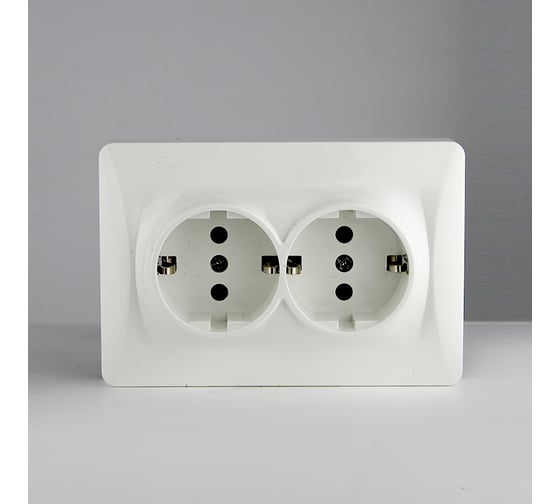Розетка электрическая 2x2К+З SPL, 16А, 220-250V (белый) 6 шт. 201003