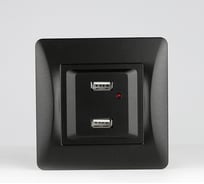 Розетка 2xUSB A SPL, 125-250V (антрацит) 12 шт. 201026