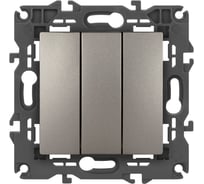 Выключатель ЭРА Elegance 14110716 тройной, 10АХ250В, титан Б0065799