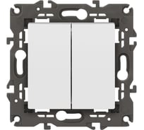 Переключатель ЭРА Elegance 14110601М двойной, 10АХ250В, белый матовый Б0065791