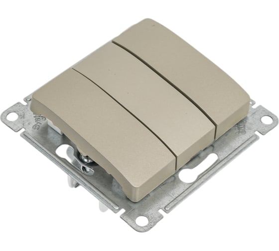 3-клавишный механизм выключателя Systeme Electric скрытой проводки Glossa 10А IP20 3 10AX платина GSL001231