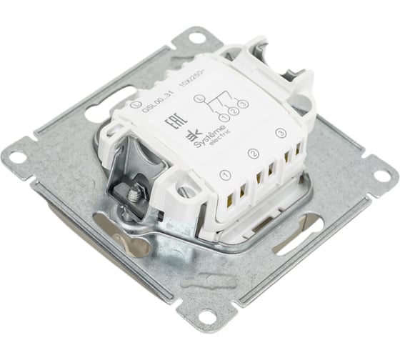 3-клавишный механизм выключателя Systeme Electric скрытой проводки Glossa 10А IP20 3 10AX платина GSL001231