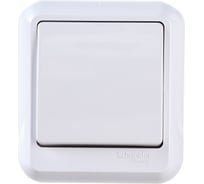 1-клавишный выключатель Systeme Electric открытой проводки Прима 10А IP20 белый розничная упаковка VA1U-112-BI