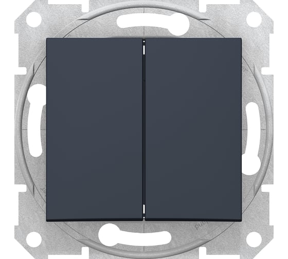 2-клавишный механизм выключателя Systeme Electric скрытой проводки Sedna 10А IP20 5 250В графит SE SDN0300170 1