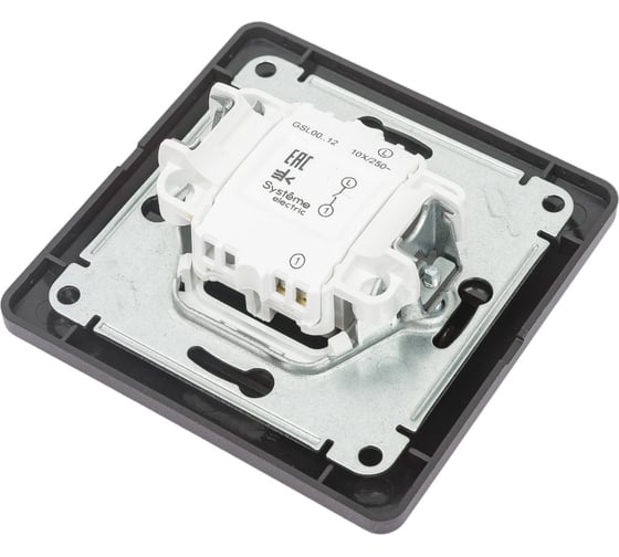 1-клавишный выключатель Systeme Electric скрытой проводки Glossa 10А IP20 1 10AX в сборе шоколадный GSL000812