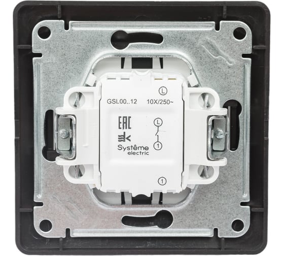 1-клавишный выключатель Systeme Electric скрытой проводки Glossa 10А IP20 1 10AX в сборе шоколадный GSL000812