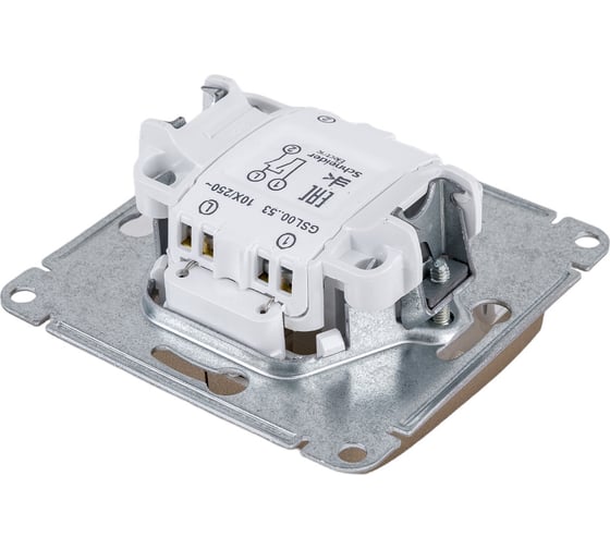 2-клавишный механизм выключателя Systeme Electric скрытой проводки Glossa 10А IP20 5а 10AX титан GSL000453