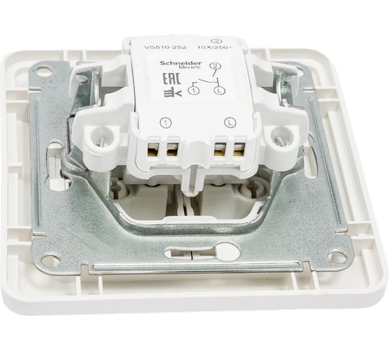 2-клавишный выключатель Systeme Electric скрытой проводки W59 10А IP20 10AX в сборе белый VS510-252-18