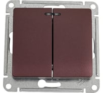 2-клавишный механизм выключателя Systeme Electric скрытой проводки Glossa 10А IP20 5а 10AX баклажан GSL001153