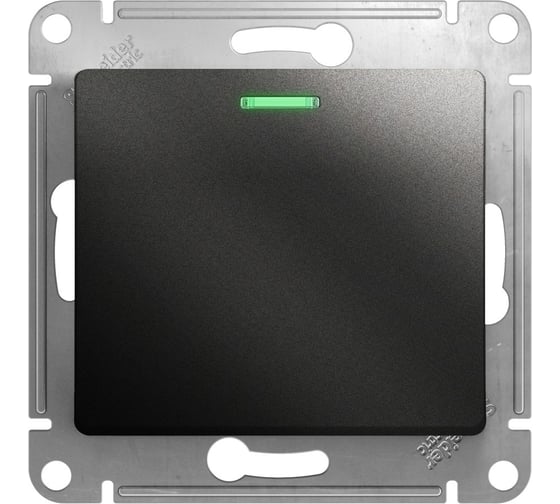 1-клавишный механизм выключателя Systeme Electric скрытой проводки Glossa 10А IP20 1а 10AX антрацит GSL000713