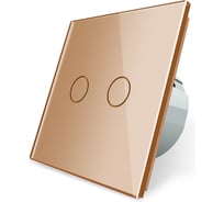 Двухклавишный сенсорный выключатель Bingoelec S1-201, золотой 019