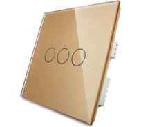 Трехклавишный сенсорный выключатель Bingoelec S1-301, золотой 008