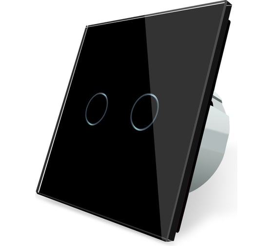 Двухклавишный сенсорный выключатель Bingoelec S1-201, черный 004 1