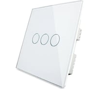 Трехклавишный сенсорный выключатель Bingoelec S1-301, белый 009