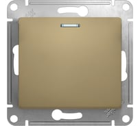 1-клавишный механизм выключателя Systeme Electric скрытой проводки Glossa 10А IP20 1а 10AX титан GSL000413