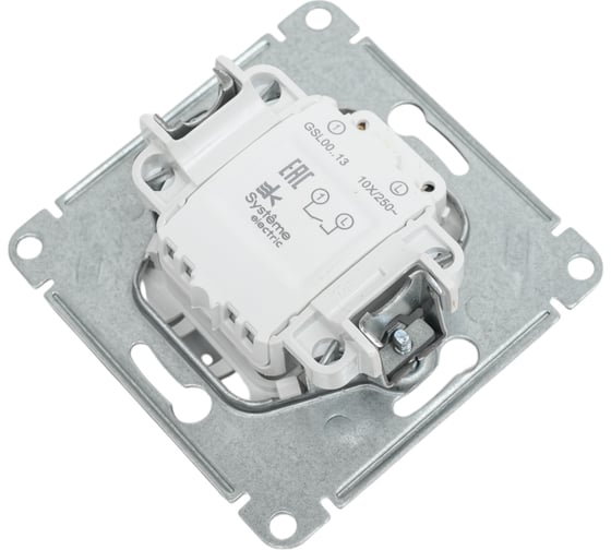 1-клавишный механизм выключателя Systeme Electric скрытой проводки Glossa 10А IP20 1а 10AX платина GSL001213