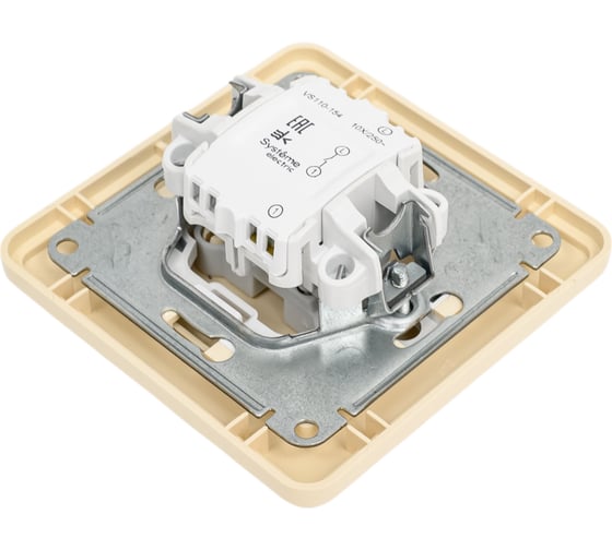1-клавишный выключатель Systeme Electric скрытой проводки W59 10А IP20 10AX в сборе слоновая кость VS110-154-28