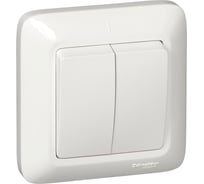 2-клавишный выключатель Systeme Electric скрытой проводки Прима 10А IP20 белый розничная упаковка VS5U-218-BI