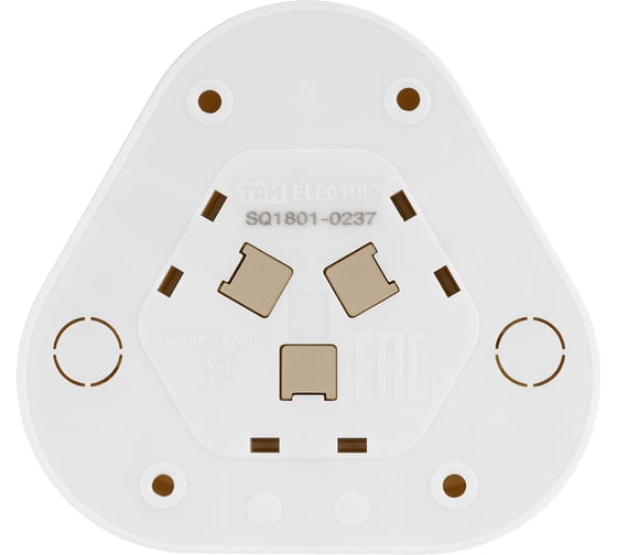Розетка TDM ELECTRIC треугольная, 2П, открытой установки, IP20, 10А, с защитными шторками, слоновая кость, Ладога SQ1801-0237