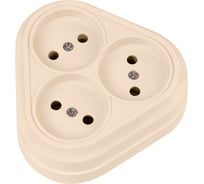 Розетка TDM ELECTRIC треугольная, 2П, открытой установки, IP20, 10А, слоновая кость, Ладога SQ1801-0236