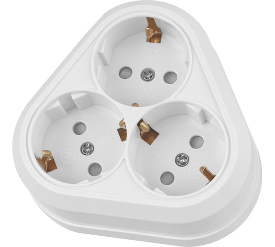 Розетка TDM ELECTRIC треугольная, 2П+3, открытой установки, IP20, 16A, с защитными шторками, белая, Ладога SQ1801-0139