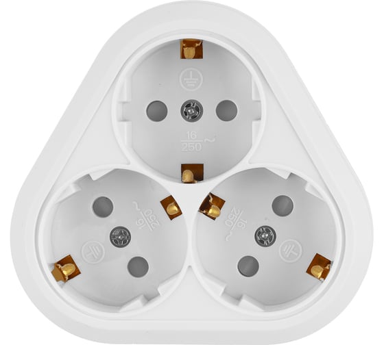 Розетка TDM ELECTRIC треугольная, 2П+3, открытой установки, IP20, 16A, с защитными шторками, белая, Ладога SQ1801-0139