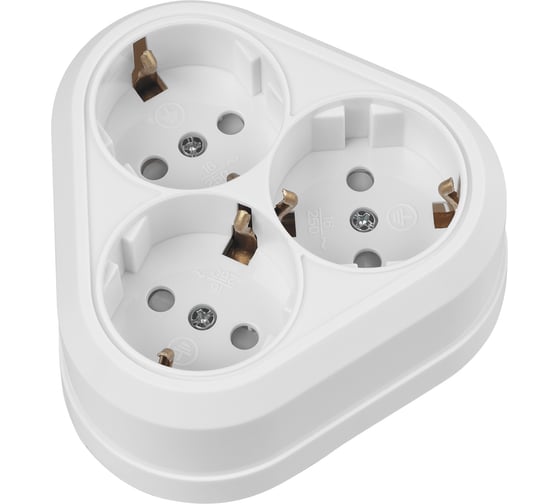 Розетка TDM ELECTRIC треугольная, 2П+3, открытой установки, IP20, 16A, с защитными шторками, белая, Ладога SQ1801-0139