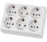 Розетка TDM ELECTRIC шестиместная, 2П+3, открытой установки, IP20, 16A, белая, Ладога SQ1801-0142 1