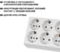 Розетка TDM ELECTRIC шестиместная, 2П+3, открытой установки, IP20, 16A, белая, Ладога SQ1801-0142 6