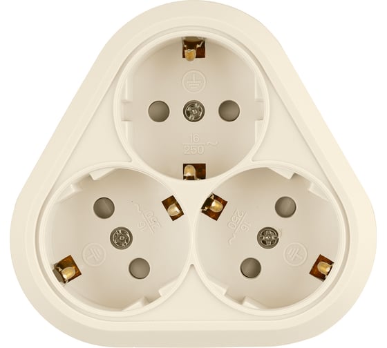 Розетка TDM ELECTRIC треугольная, 2П+3, открытой установки, IP20, 16A, с защитными шторками, сл.кость, Ладога SQ1801-0239