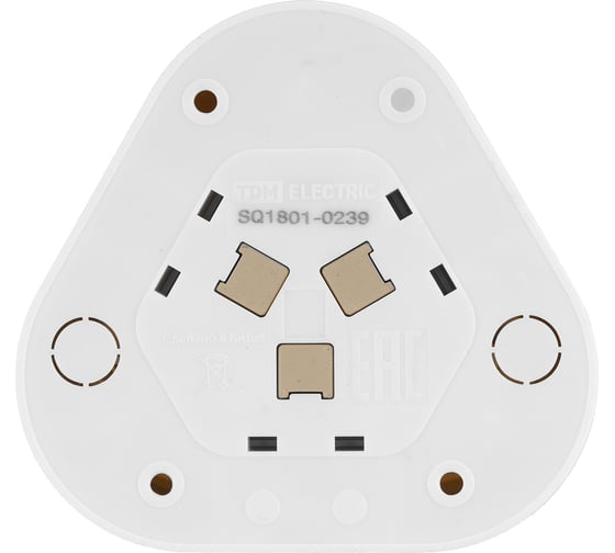Розетка TDM ELECTRIC треугольная, 2П+3, открытой установки, IP20, 16A, с защитными шторками, сл.кость, Ладога SQ1801-0239