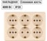 Розетка TDM ELECTRIC шестиместная, 2П+3, открытой установки, IP20, 16A, сл.кость, Ладога SQ1801-0246 2