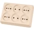 Розетка TDM ELECTRIC шестиместная, 2П, открытой установки, IP20, 10А, слоновая кость, Ладога SQ1801-0244 1