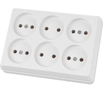 Розетка TDM ELECTRIC шестиместная, 2П, открытой установки, IP20, 10A, белая, Ладога SQ1801-0140
