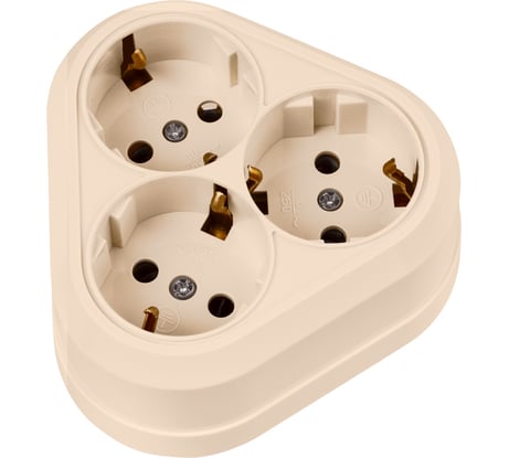 Розетка TDM ELECTRIC треугольная, 2П+3, открытой установки, IP20, 16A, сл.кость, Ладога SQ1801-0238