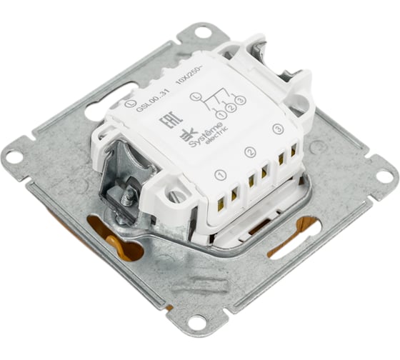 3-клавишный механизм выключателя Systeme Electric скрытой проводки Glossa 10А IP20 1+1+1 10AX дуб GSL000531